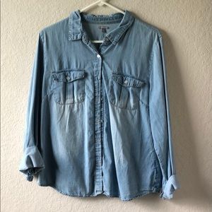 Blue casual button down